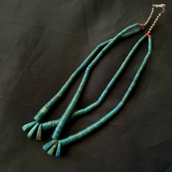 Heishi Turquoise Native American Beaded Necklace Jacla - Picture 3 of 13